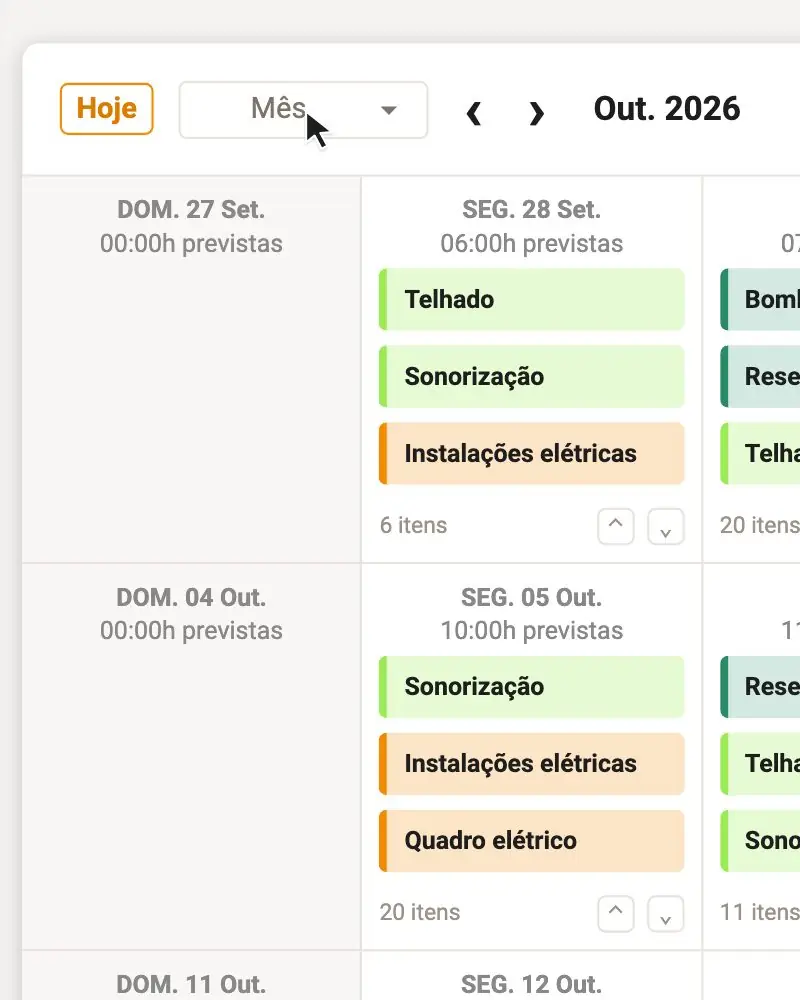 Animação: dia, semana e mês