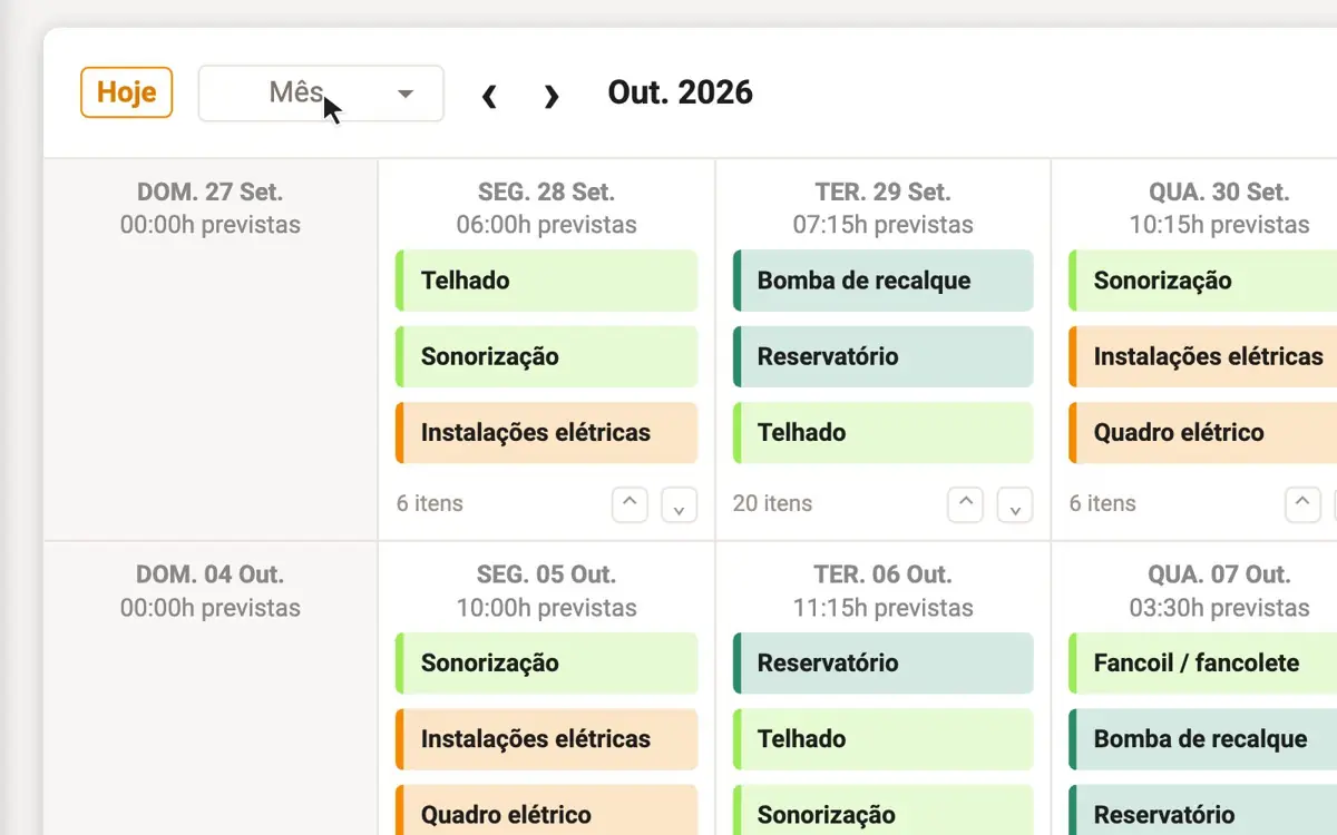 Animação: dia, semana e mês